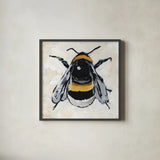 Bumblebee I by Mackenzie Nelson. Shown in a sleek black glass frame for a contemporary gallery look. Available as an archival giclee rolled canvas, fine art paper, or poster print. SKU 102198a.