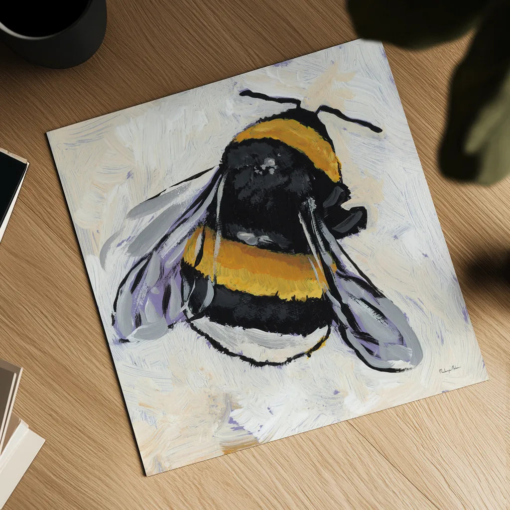 Bumblebee II by Mackenzie Nelson. Shown as a detailed flat fine art print, highlighting archival giclee quality. Available as an archival giclee rolled canvas, fine art paper, or poster print. SKU 102199a.