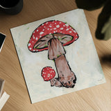 Mushroom I by Mackenzie Nelson. Shown as a detailed flat fine art print, highlighting archival giclee quality. Available as an archival giclee rolled canvas, fine art paper, or poster print. SKU 102205a.