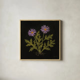 Vintage Chrysanthemum by Mackenzie Nelson. Shown in a natural wood glass frame for a timeless modern aesthetic. Available as an archival giclee rolled canvas, fine art paper, or poster print. SKU 103108a.