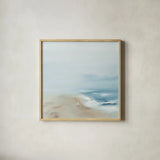 Drift by Maggie Sackmann. Shown in a natural wood glass frame for a timeless modern aesthetic. Available as an archival giclee rolled canvas, fine art paper, or poster print. SKU 101892a.