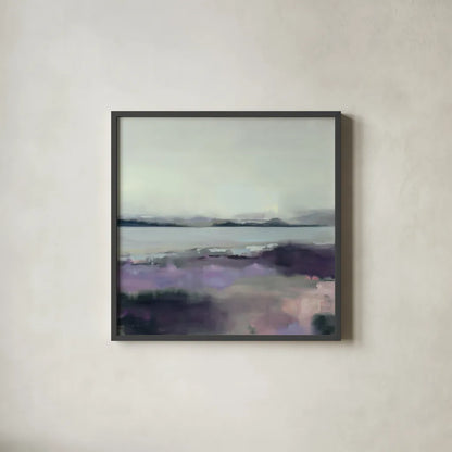 Lupine by Maggie Sackmann. Shown in a sleek black glass frame for a contemporary gallery look. Available as an archival giclee rolled canvas, fine art paper, or poster print. SKU 101899a.