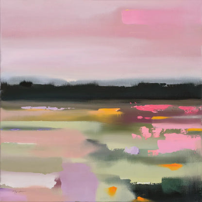 Magenta Meadows by Maggie Sackmann. SKU 101900a. Archival Giclee Fine art print for wall decor.