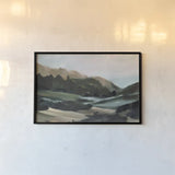 Mystic Valley by Maggie Sackmann. shown as a paper print in a black flame. Available as a archival giclee rolled canvas, fine art paper, or poster print. SKU 103129i.