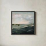 Pastel Morning by Maggie Sackmann. Shown in a sleek black glass frame for a contemporary gallery look. Available as an archival giclee rolled canvas, fine art paper, or poster print. SKU 101907a.