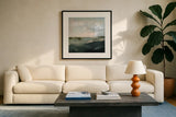 Pastel Morning by Maggie Sackmann. Displayed in a glass frame with matte in a clean modern living room. Available as an archival giclee rolled canvas, fine art paper, or poster print. SKU 101907a.