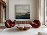 Pastel Morning by Maggie Sackmann. Shown as extra-large giant wall art in a modern living room. Available as an archival giclee rolled canvas, fine art paper, or poster print. SKU 101907a.