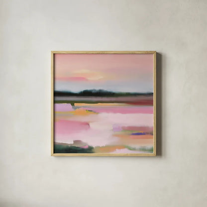 Sherbet by Maggie Sackmann. Shown in a natural wood glass frame for a timeless modern aesthetic. Available as an archival giclee rolled canvas, fine art paper, or poster print. SKU 101916a.