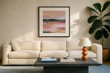 Sherbet by Maggie Sackmann. Displayed in a glass frame with matte in a clean modern living room. Available as an archival giclee rolled canvas, fine art paper, or poster print. SKU 101916a.