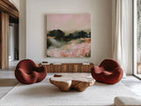 Spring Evening by Maggie Sackmann. Shown as extra-large giant wall art in a modern living room. Available as an archival giclee rolled canvas, fine art paper, or poster print. SKU 101918a.