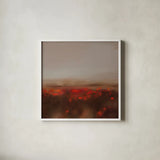 While You Were Blooming by Maggie Sackmann. Shown in a crisp white glass frame for a clean and minimalist style. Available as an archival giclee rolled canvas, fine art paper, or poster print. SKU 103768a.