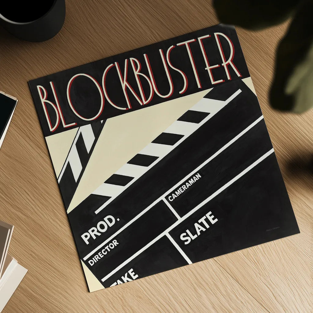 Blockbuster by Marco Fabiano. Shown as a detailed flat fine art print, highlighting archival giclee quality. Available as an archival giclee rolled canvas, fine art paper, or poster print. SKU 12598a.