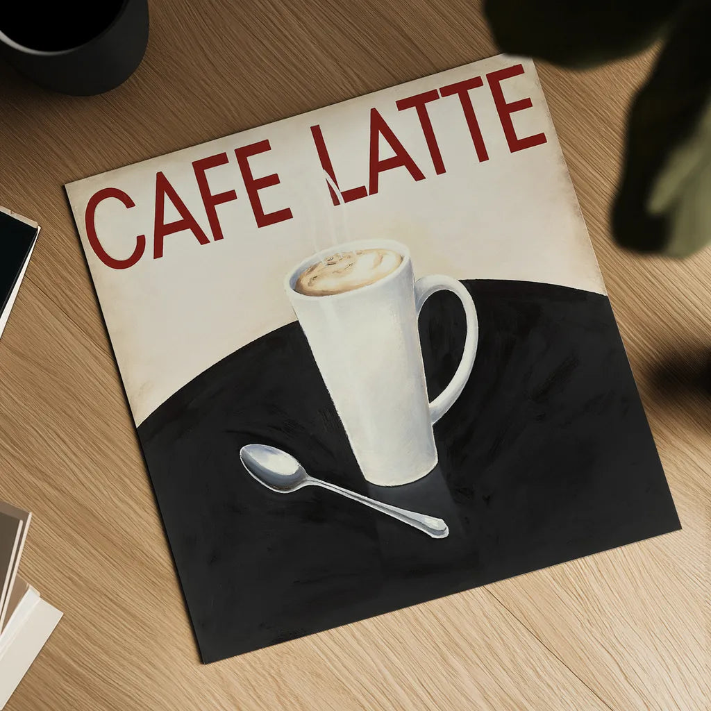Cafe Moderne I by Marco Fabiano. Shown as a detailed flat fine art print, highlighting archival giclee quality. Available as an archival giclee rolled canvas, fine art paper, or poster print. SKU 10657a.