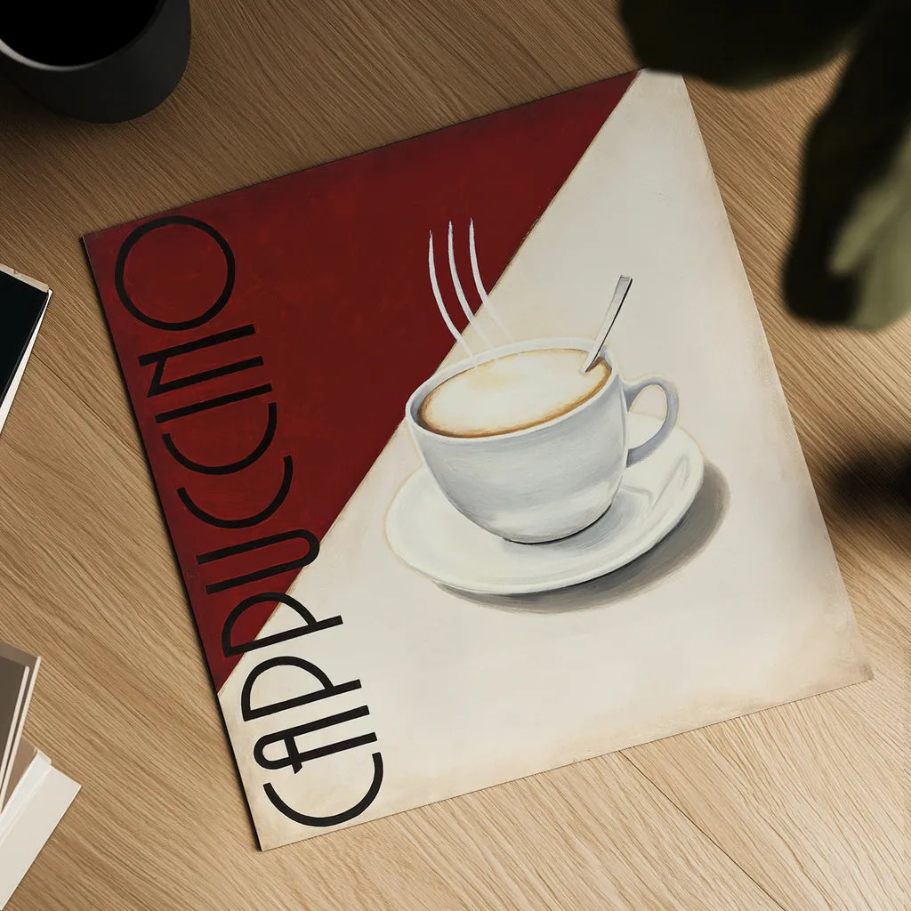 Cafe Moderne II by Marco Fabiano. Shown as a detailed flat fine art print, highlighting archival giclee quality. Available as an archival giclee rolled canvas, fine art paper, or poster print. SKU 10658a.