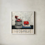 Charming Travel III by Marco Fabiano. Shown in a crisp white glass frame for a clean and minimalist style. Available as an archival giclee rolled canvas, fine art paper, or poster print. SKU 13789a.