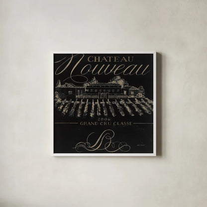 Chateau Nouveau Elements I by Marco Fabiano. Shown in a crisp white glass frame for a clean and minimalist style. Available as an archival giclee rolled canvas, fine art paper, or poster print. SKU 32755a.