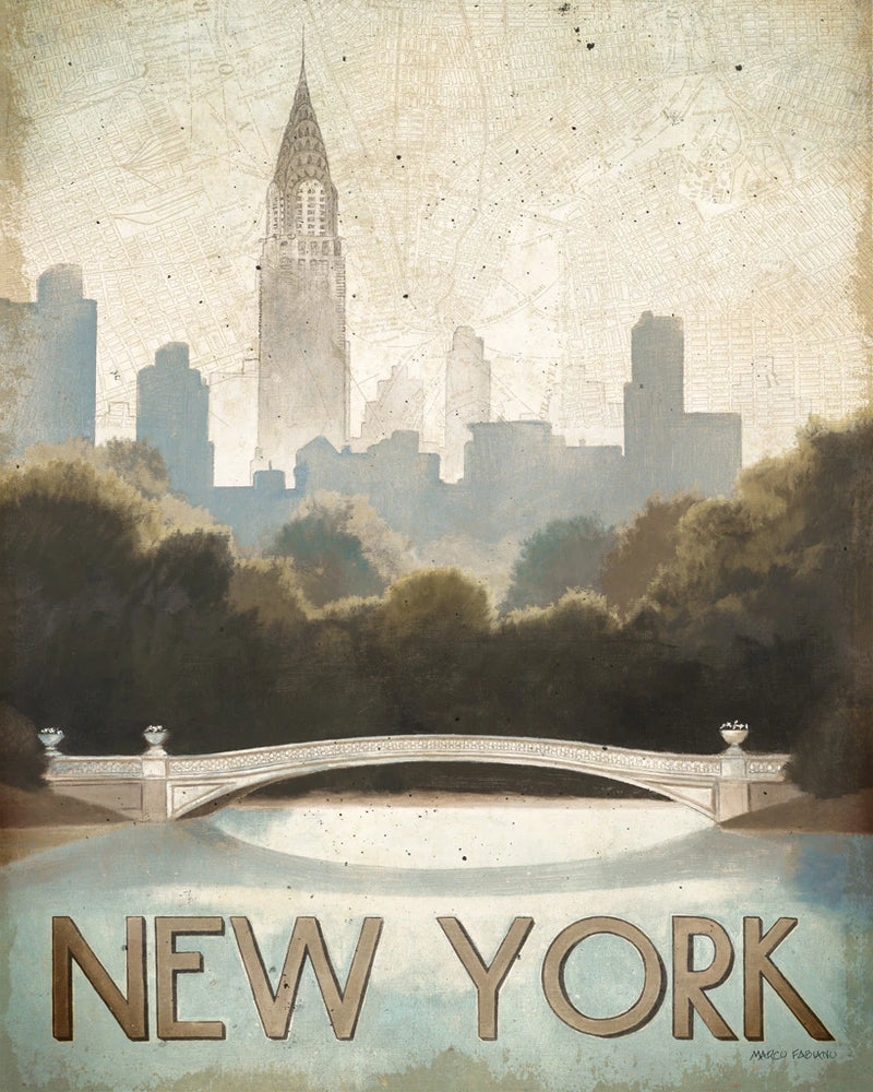 City Skyline New York Vintage V2 by Marco Fabiano