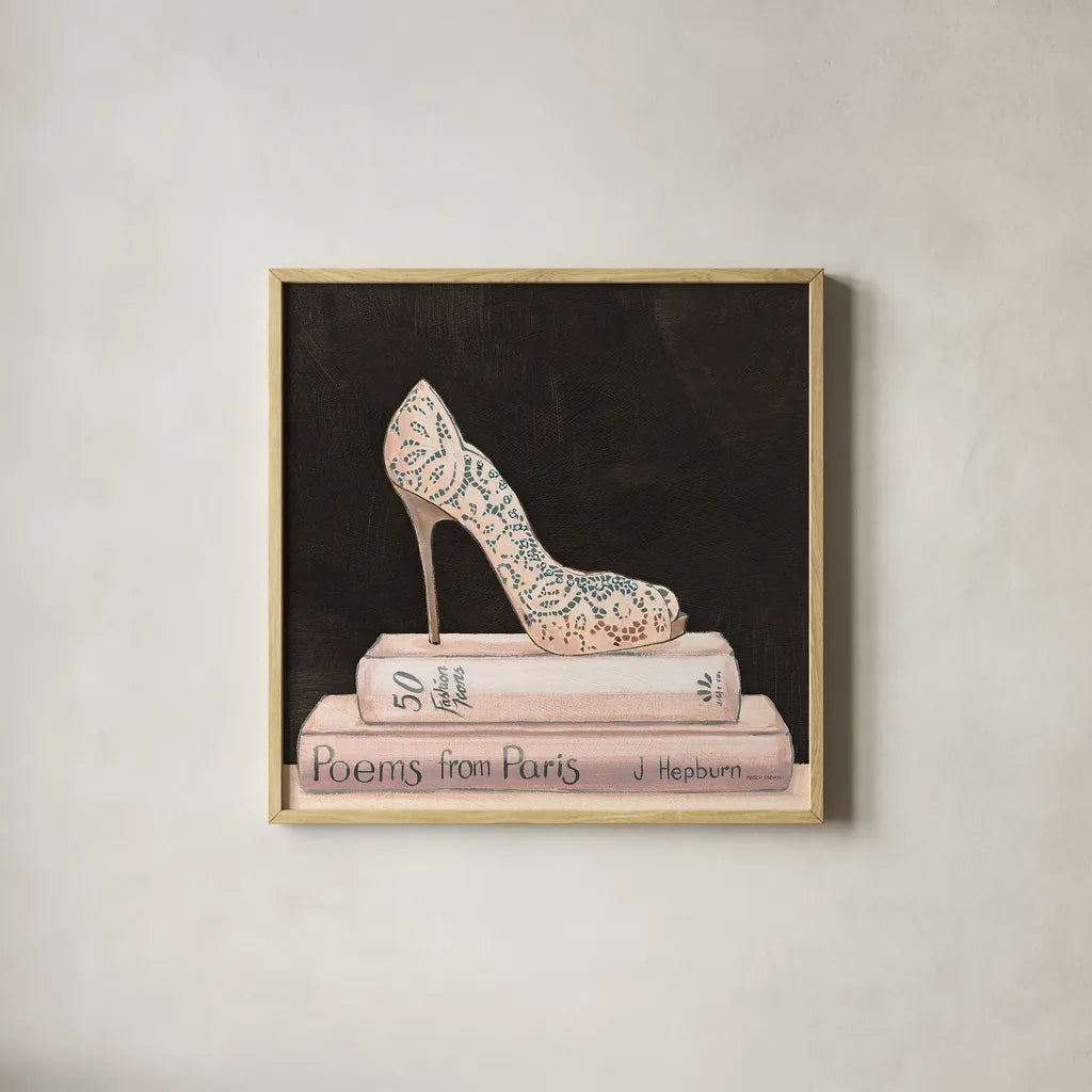 City Style Square I on Black no Words by Marco Fabiano. Shown in a natural wood glass frame for a timeless modern aesthetic. Available as an archival giclee rolled canvas, fine art paper, or poster print. SKU 32626a.