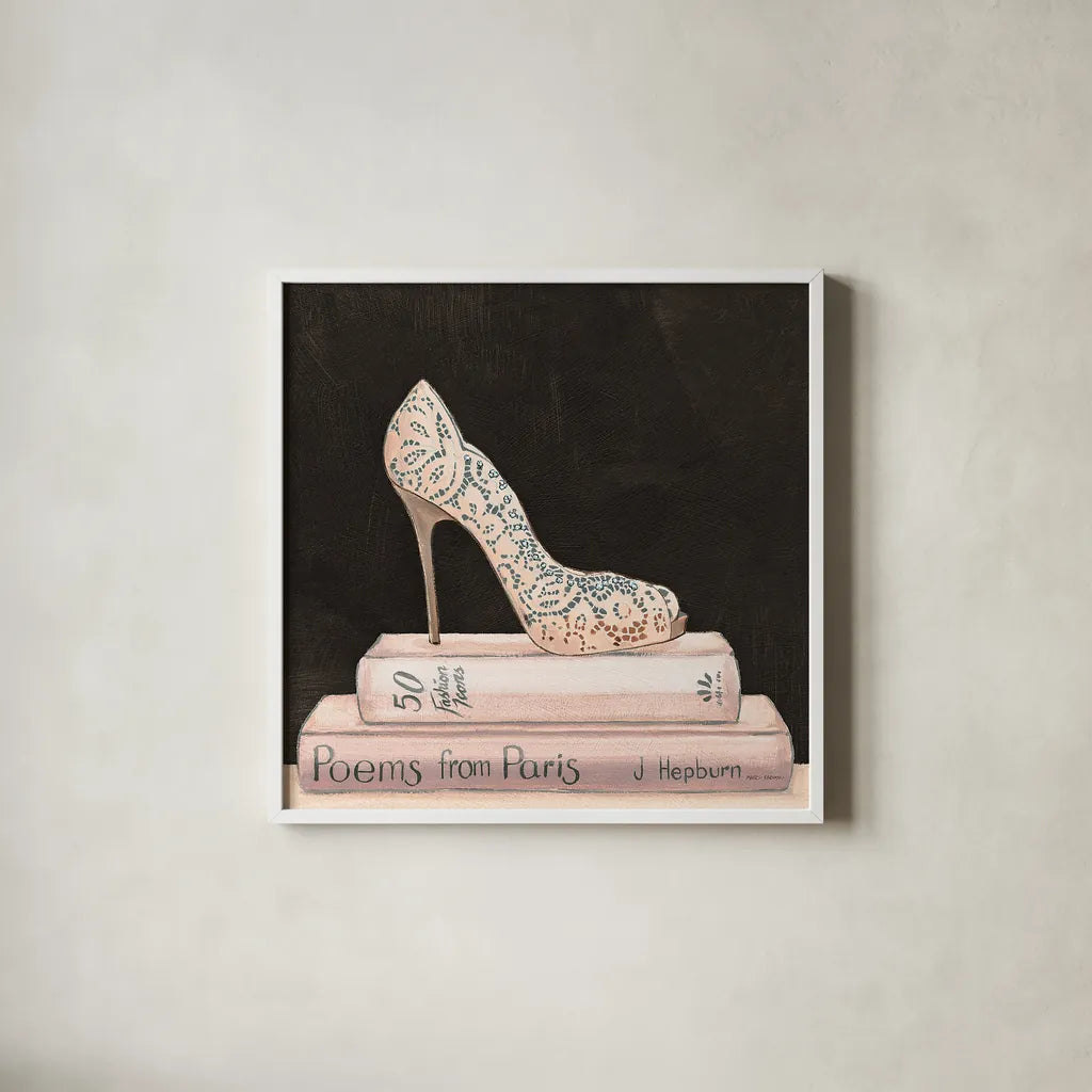 City Style Square I on Black no Words by Marco Fabiano. Shown in a crisp white glass frame for a clean and minimalist style. Available as an archival giclee rolled canvas, fine art paper, or poster print. SKU 32626a.