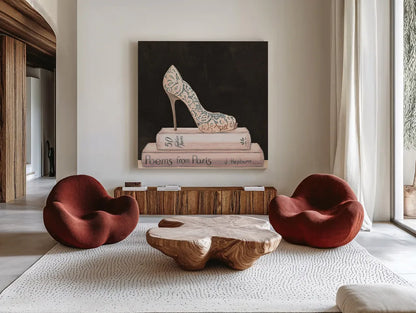 City Style Square I on Black no Words by Marco Fabiano. Shown as extra-large giant wall art in a modern living room. Available as an archival giclee rolled canvas, fine art paper, or poster print. SKU 32626a.