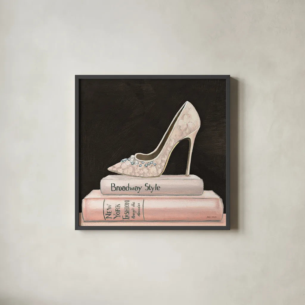 City Style Square II on Black no Words by Marco Fabiano. Shown in a sleek black glass frame for a contemporary gallery look. Available as an archival giclee rolled canvas, fine art paper, or poster print. SKU 32627a.