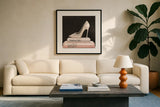 City Style Square II on Black no Words by Marco Fabiano. Displayed in a glass frame with matte in a clean modern living room. Available as an archival giclee rolled canvas, fine art paper, or poster print. SKU 32627a.