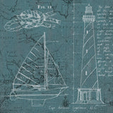Coastal Blueprint III by Marco Fabiano. SKU 14063a. Archival Giclee Fine art print for wall decor.
