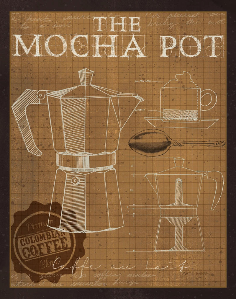Coffee Blueprint II Sepia by Marco Fabiano