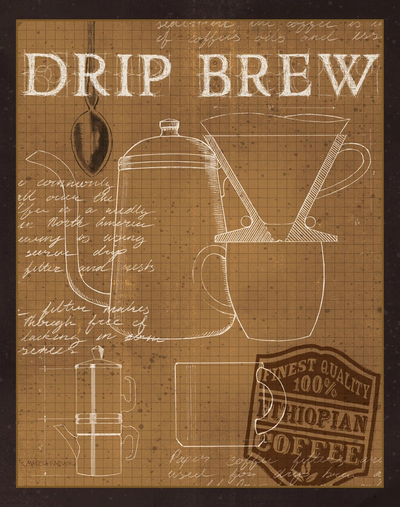 Coffee Blueprint III Sepia by Marco Fabiano