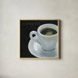 Dark Roast I by Marco Fabiano. Shown in a natural wood glass frame for a timeless modern aesthetic. Available as an archival giclee rolled canvas, fine art paper, or poster print. SKU 16925a.
