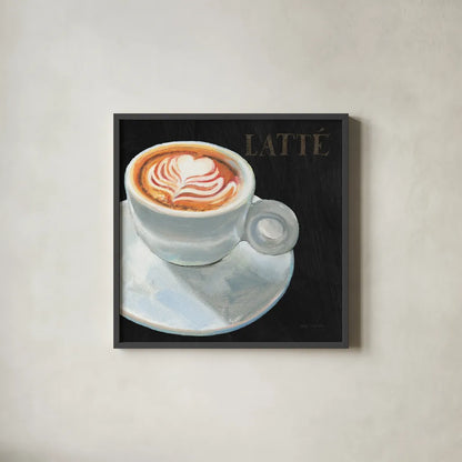 Dark Roast II by Marco Fabiano. Shown in a sleek black glass frame for a contemporary gallery look. Available as an archival giclee rolled canvas, fine art paper, or poster print. SKU 16926a.