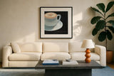 Dark Roast IV by Marco Fabiano. Displayed in a glass frame with matte in a clean modern living room. Available as an archival giclee rolled canvas, fine art paper, or poster print. SKU 16928a.