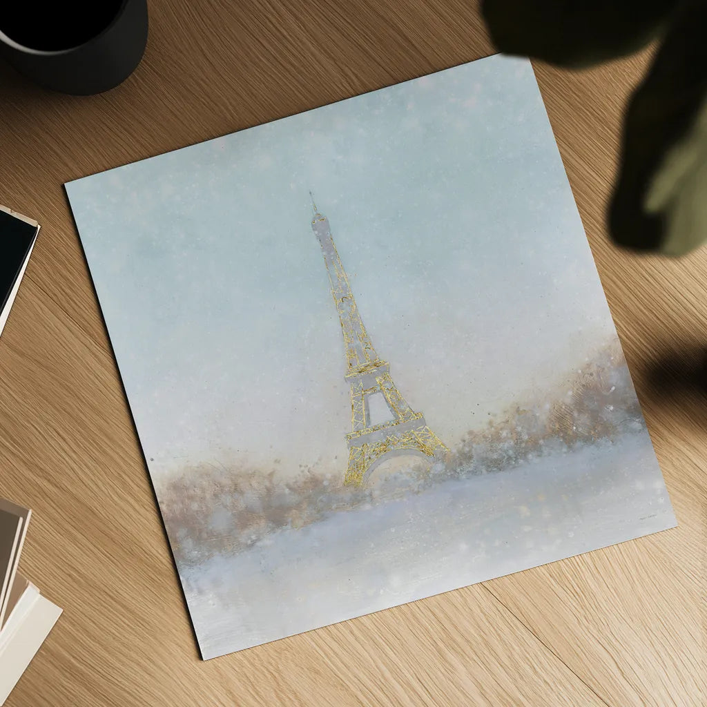 Eiffel Romance no Couple Turquoise by Marco Fabiano. Shown as a detailed flat fine art print, highlighting archival giclee quality. Available as an archival giclee rolled canvas, fine art paper, or poster print. SKU 23540a.