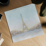 Eiffel Romance no Couple Turquoise by Marco Fabiano. Shown as a detailed flat fine art print, highlighting archival giclee quality. Available as an archival giclee rolled canvas, fine art paper, or poster print. SKU 23540a.