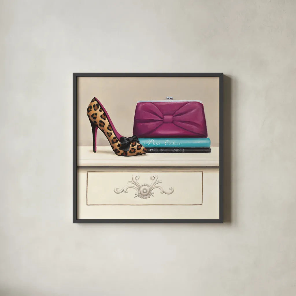 Fashion Avenue I by Marco Fabiano. Shown in a sleek black glass frame for a contemporary gallery look. Available as an archival giclee rolled canvas, fine art paper, or poster print. SKU 12368a.