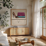 Fashion Avenue I by Marco Fabiano. Shown in a natural wood frame in a cozy modern living room. Available as an archival giclee rolled canvas, fine art paper, or poster print. SKU 12368a.