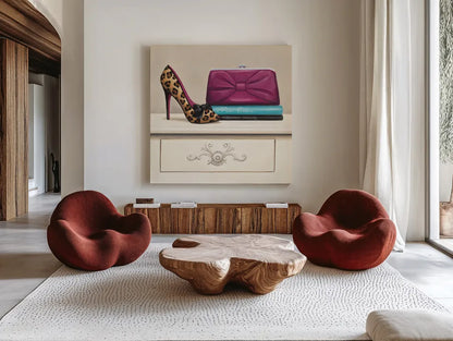 Fashion Avenue I by Marco Fabiano. Shown as extra-large giant wall art in a modern living room. Available as an archival giclee rolled canvas, fine art paper, or poster print. SKU 12368a.