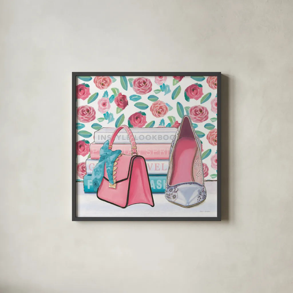 Fearless Fashion I by Marco Fabiano. Shown in a sleek black glass frame for a contemporary gallery look. Available as an archival giclee rolled canvas, fine art paper, or poster print. SKU 34362a.