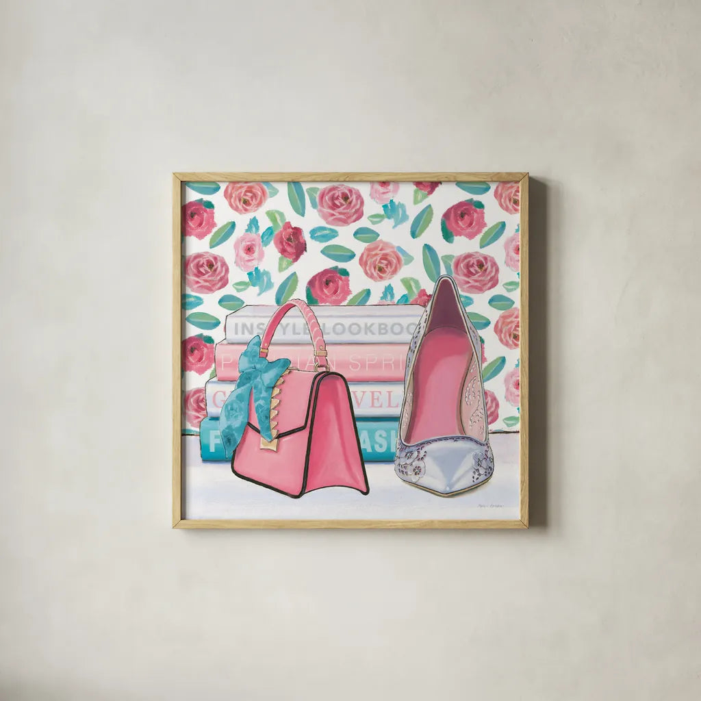 Fearless Fashion I by Marco Fabiano. Shown in a natural wood glass frame for a timeless modern aesthetic. Available as an archival giclee rolled canvas, fine art paper, or poster print. SKU 34362a.