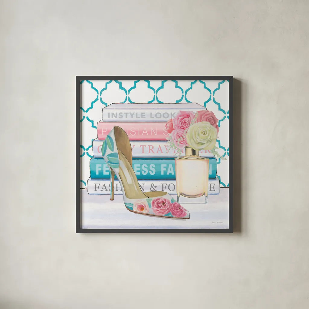 Fearless Fashion II by Marco Fabiano. Shown in a sleek black glass frame for a contemporary gallery look. Available as an archival giclee rolled canvas, fine art paper, or poster print. SKU 34363a.