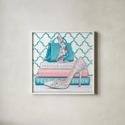 Fearless Fashion III by Marco Fabiano. Shown in a crisp white glass frame for a clean and minimalist style. Available as an archival giclee rolled canvas, fine art paper, or poster print. SKU 34364a.