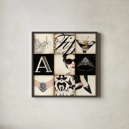 Fifth Avenue - Square by Marco Fabiano. Shown in a sleek black glass frame for a contemporary gallery look. Available as an archival giclee rolled canvas, fine art paper, or poster print. SKU 10630a.