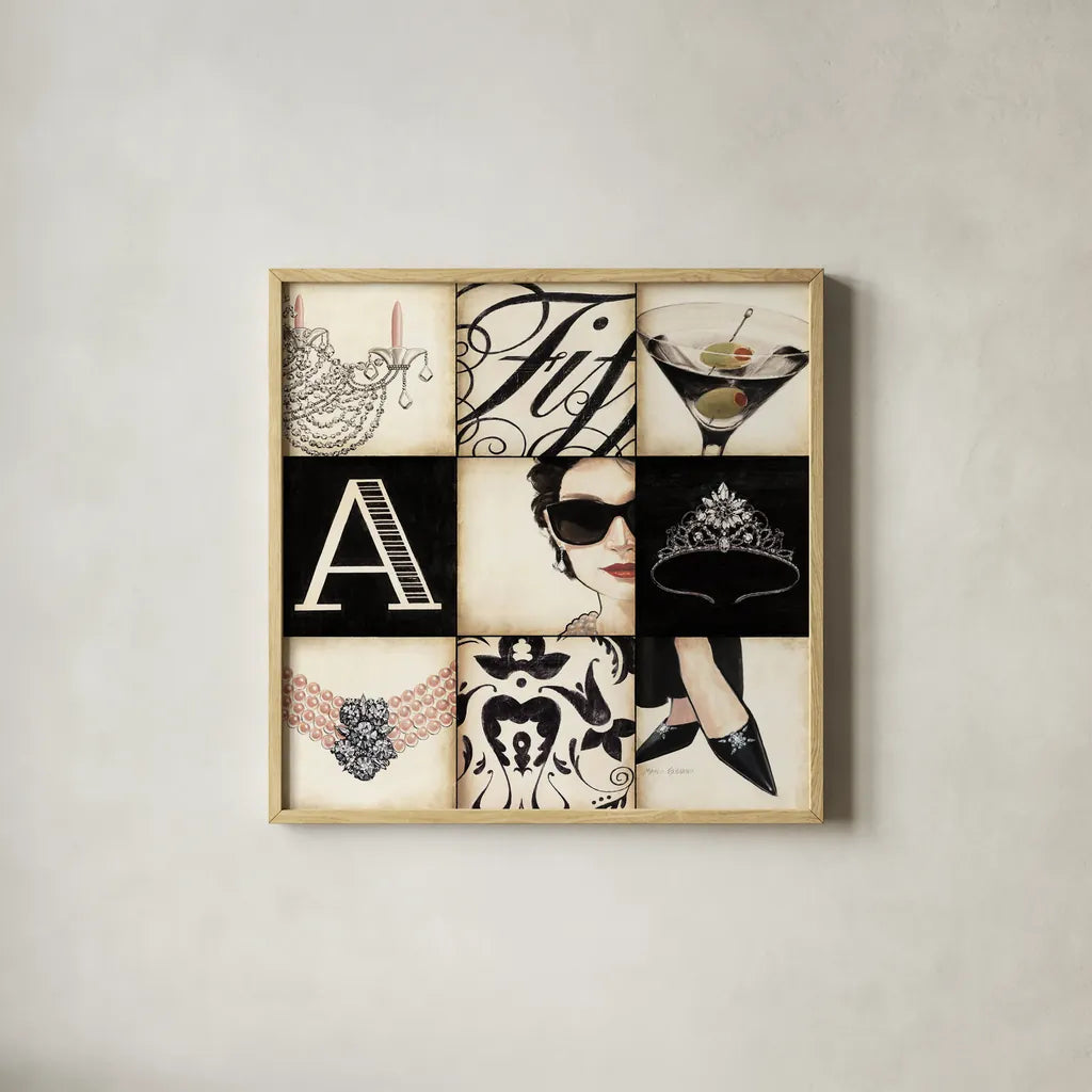 Fifth Avenue - Square by Marco Fabiano. Shown in a natural wood glass frame for a timeless modern aesthetic. Available as an archival giclee rolled canvas, fine art paper, or poster print. SKU 10630a.