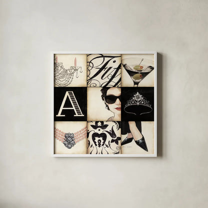 Fifth Avenue - Square by Marco Fabiano. Shown in a crisp white glass frame for a clean and minimalist style. Available as an archival giclee rolled canvas, fine art paper, or poster print. SKU 10630a.