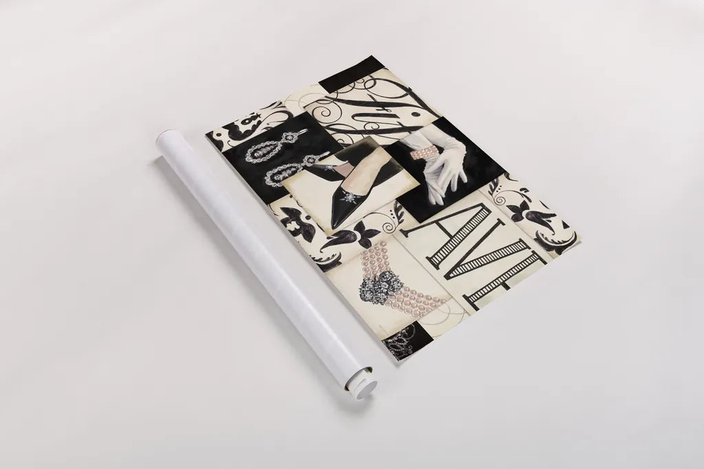 Fifth Avenue Collage by Marco Fabiano. shown as a rolled paper print. Available as archival giclee rolled canvas, fine art paper, or poster print. SKU 10630i.