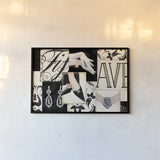 Fifth Avenue Collage by Marco Fabiano. shown as a paper print in a black flame. Available as a archival giclee rolled canvas, fine art paper, or poster print. SKU 10630i.