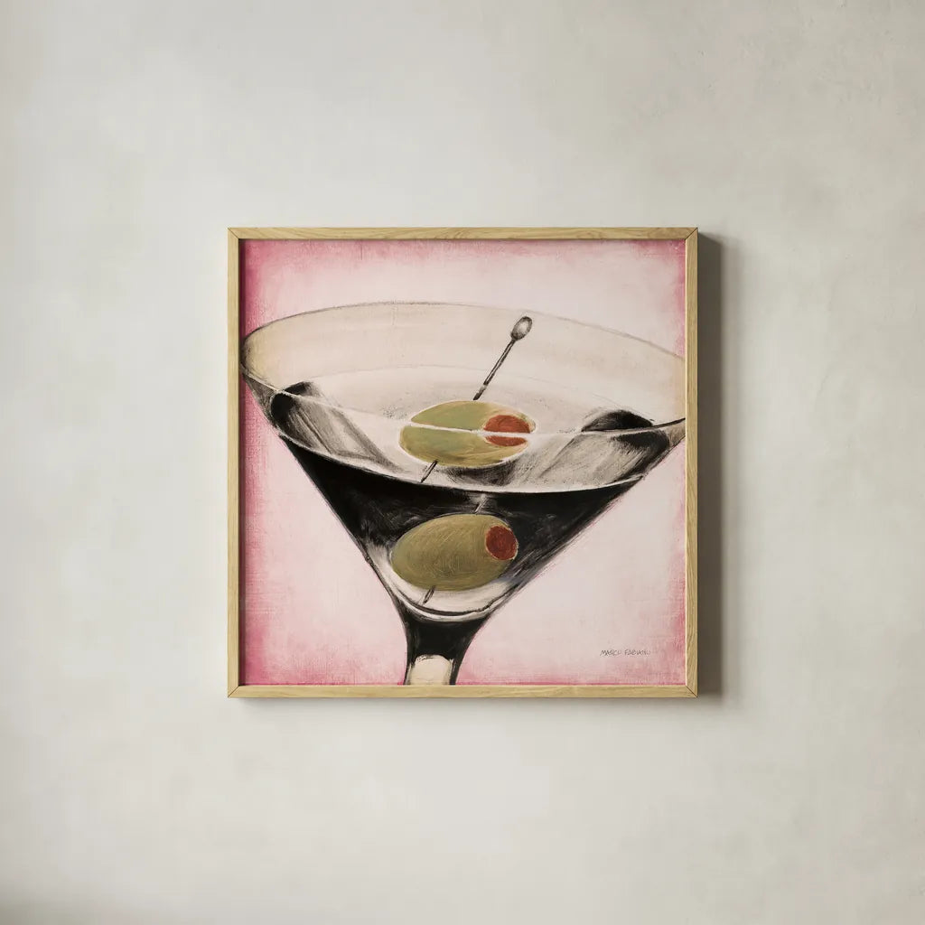 Fifth Avenue Square III Pink by Marco Fabiano. Shown in a natural wood glass frame for a timeless modern aesthetic. Available as an archival giclee rolled canvas, fine art paper, or poster print. SKU 92056a.
