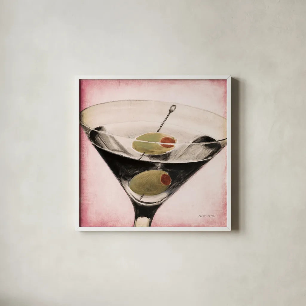 Fifth Avenue Square III Pink by Marco Fabiano. Shown in a crisp white glass frame for a clean and minimalist style. Available as an archival giclee rolled canvas, fine art paper, or poster print. SKU 92056a.