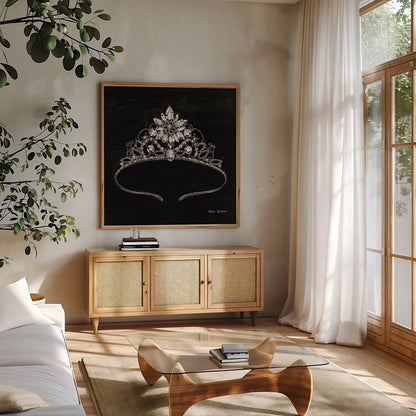 Fifth Avenue Square VI by Marco Fabiano. Shown in a natural wood frame in a cozy modern living room. Available as an archival giclee rolled canvas, fine art paper, or poster print. SKU 11306a.