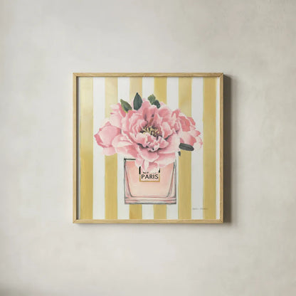 Forever Fashion Perfume by Marco Fabiano. Shown in a natural wood glass frame for a timeless modern aesthetic. Available as an archival giclee rolled canvas, fine art paper, or poster print. SKU 69125a.